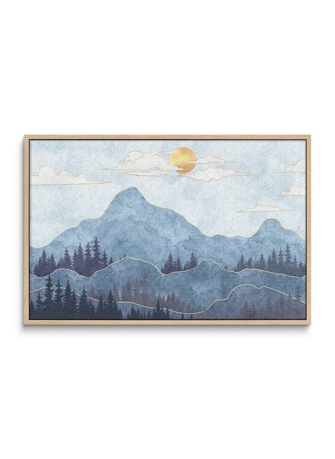 Home Gallery - Abstract Framed Portrait Of Silhouettes Of Mountains With Trees Wall Art - Image 1