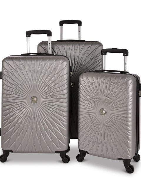 New Travel ABS Luggage Set, Trolley Travel Bag with Carry On Cabin and Checked In Sizes, Combination Lock and 4 Wheels, Lightweight and Durable, Size 20/24/28, NT803/3P