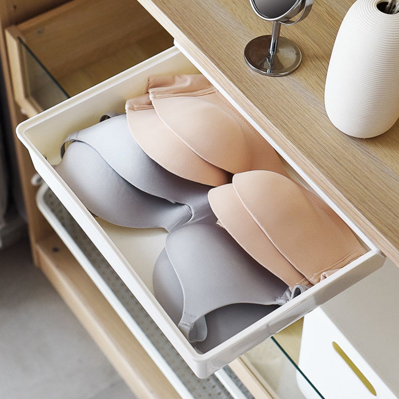 Desk Drawer Storage Organizer: Self-Adhesive Hidden Design - Space-Saving Desk Organizer Tray for Home Office, Makeup & Craft Supplies Organization - Image 4