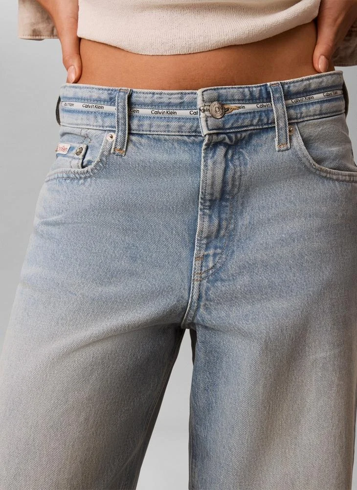 Calvin Klein Jeans  Low Rise Logo Tape Baggy Jeans for Women | Best Price UAE