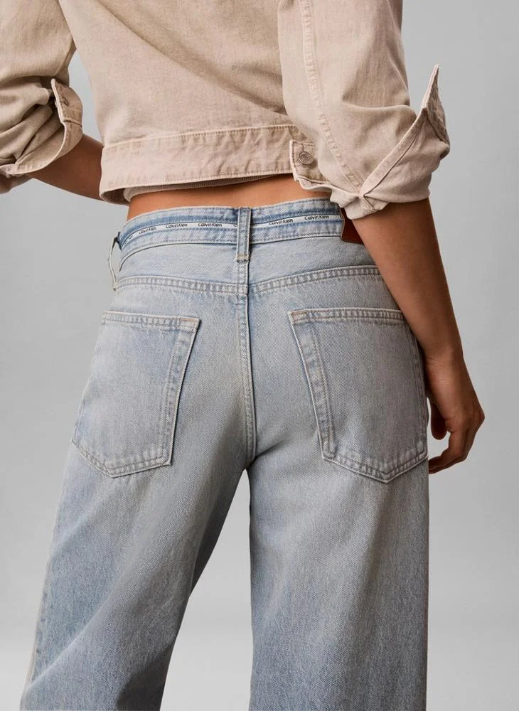 Calvin Klein Jeans  Low Rise Logo Tape Baggy Jeans for Women | Best Price UAE