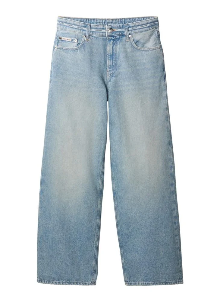Calvin Klein Jeans  Low Rise Logo Tape Baggy Jeans for Women | Best Price UAE