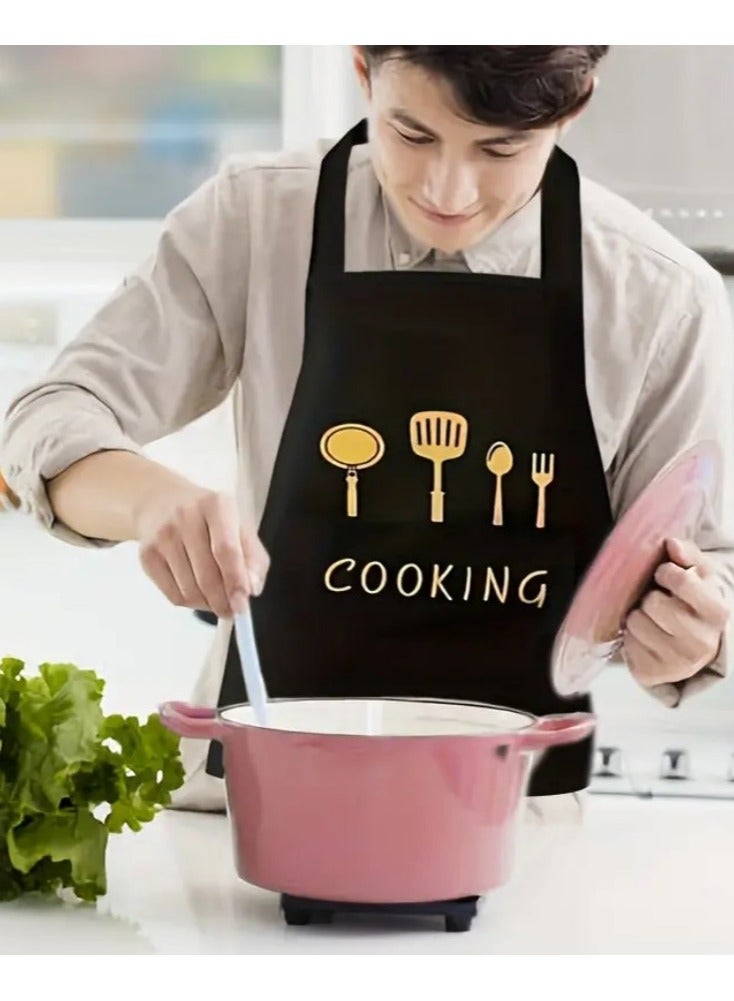 مريلة مطبخ مقاومة للماء مع جيوب أمامية، تتميز بمناشف من الألياف الدقيقة لمسح اليدين، مقاومة للزيت والماء، مناسبة للرجال والنساء، مريلة قماش للمطاعم والمقاهي، مريلة طبخ وخَبز للجنسين مع مادة مقاومة للبقع - Image 2