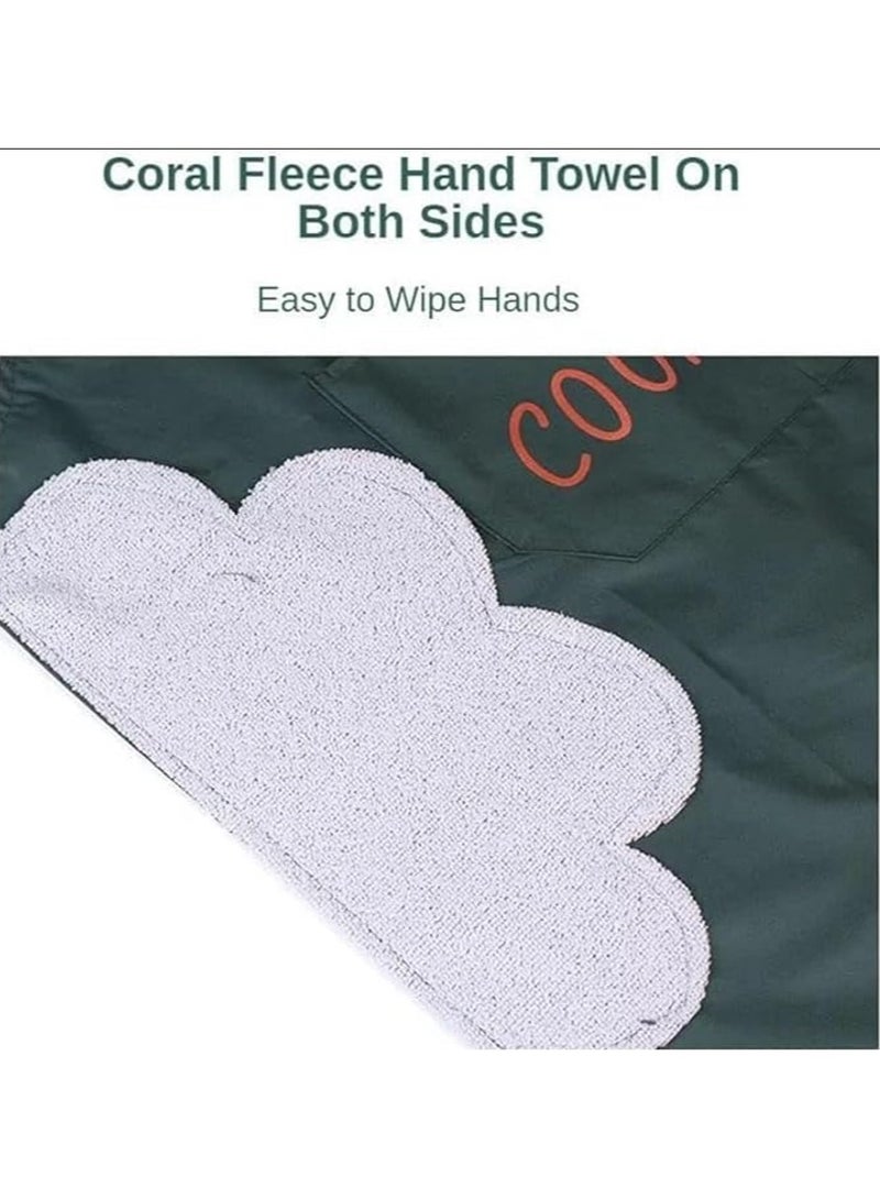 مريلة مطبخ مقاومة للماء مع جيوب أمامية، تتميز بمناشف من الألياف الدقيقة لمسح اليدين، مقاومة للزيت والماء، مناسبة للرجال والنساء، مريلة قماش للمطاعم والمقاهي، مريلة طبخ وخَبز للجنسين مع مادة مقاومة للبقع - Image 5