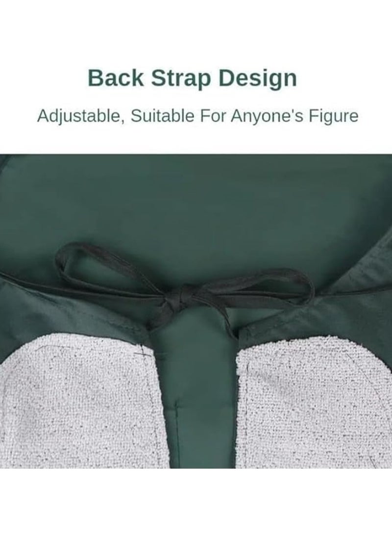 مريلة مطبخ مقاومة للماء مع جيوب أمامية، تتميز بمناشف من الألياف الدقيقة لمسح اليدين، مقاومة للزيت والماء، مناسبة للرجال والنساء، مريلة قماش للمطاعم والمقاهي، مريلة طبخ وخَبز للجنسين مع مادة مقاومة للبقع - Image 4