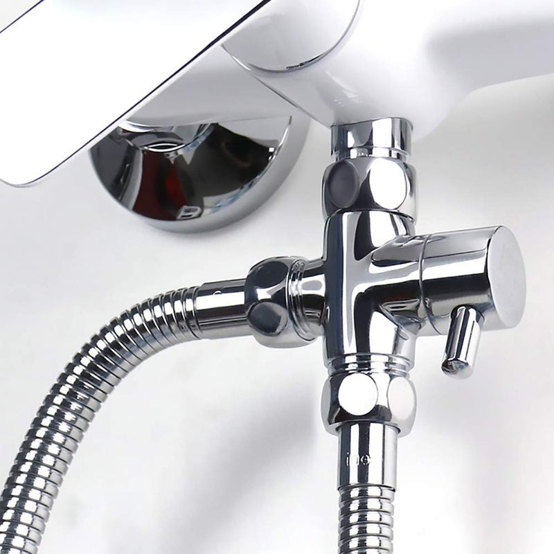 JLNGTHONG Bathroom Angle Valve, Universal 3 Way Shower Diverter Valve Bathroom, Shower Head Splitter, for Hand Held Showerhead & Fixed Spray Head Chrome - Image 5