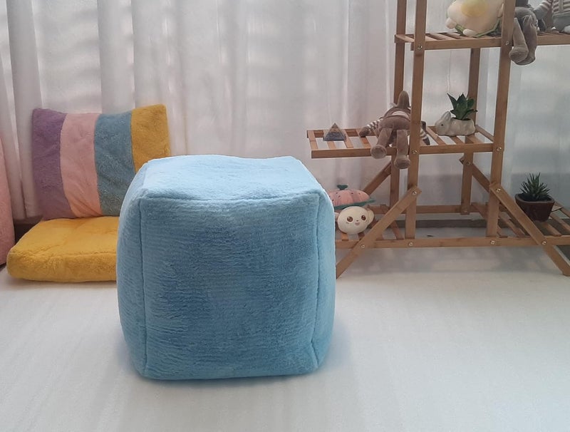 Mollismoons Mollismoons Bean Bag footrest with Beans Filled mudda Chair for Living Room Chair for Dressing Puffy Stool Table for Women footstools pouffes Ottomans Bean Bags mudda with Beans Sky Blue Color 