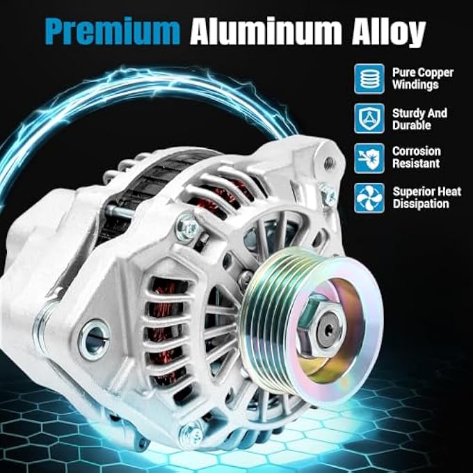 keriolee 31100-PLM-A01 Alternator Replacement New for 2001 2002 2003 2004 2005 EL L4 1.7L, 06311PLM505RM 31100-PLM-A01A02 02RM AHGA50 64 A005TA6991A 7091 7191 ZC 400-48035 13893N 90-27-3268 - Image 2