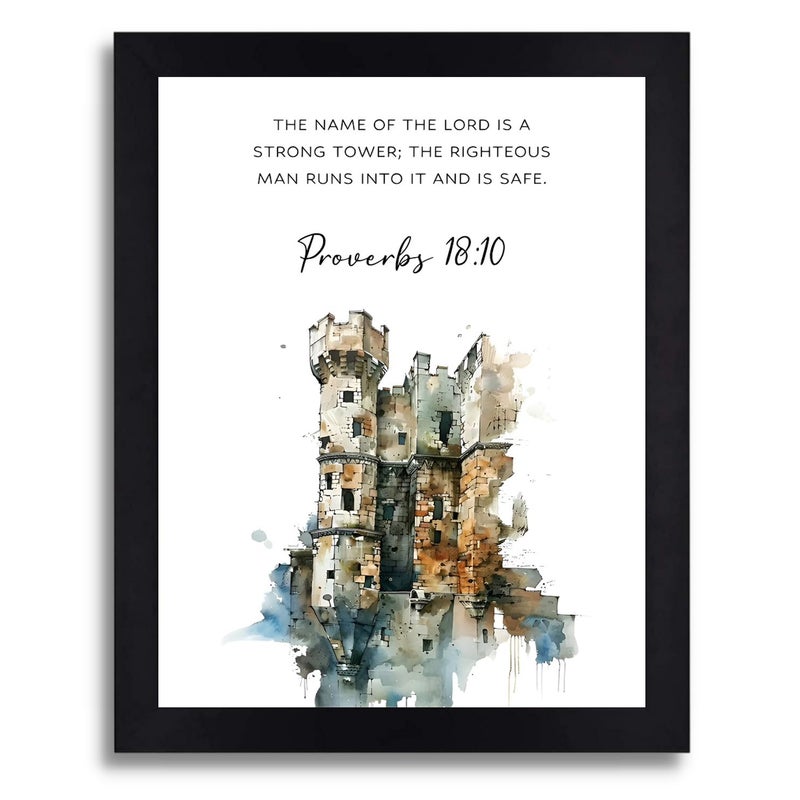 Interio Crafts Proverbs 1810 Bible Verse Wall Art Poster FrameChristian Framed PrintJesus Quotes Wall Framed PosterSynthetic Wood 13x10 Inches