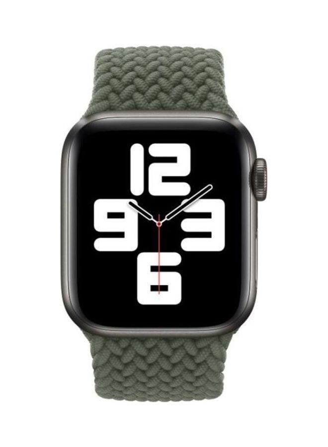 NIBEMINENT Nylon Single-Turn Braided Watchband For Apple Watch Series 7/6/5/4/3/2/1/SE 41/40/38mm Olive Green - Image 4