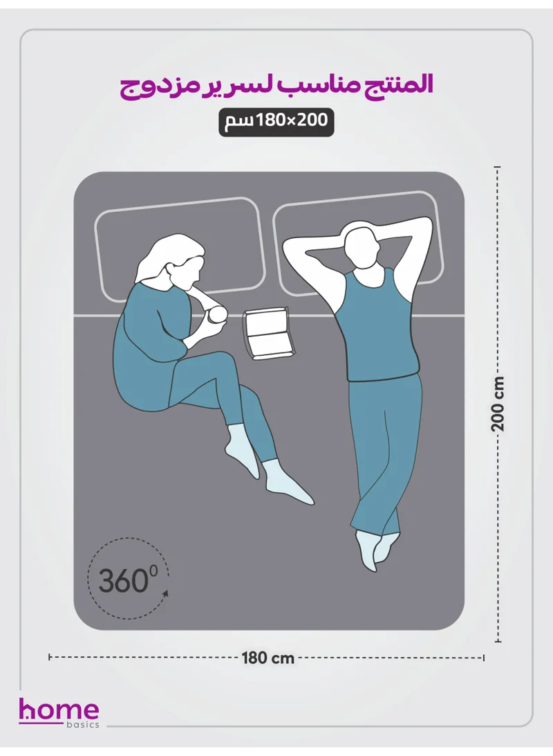 Donetella Bedding Fitted Sheet - Fits 180x200 Cm For King Bed - 3 Pcs (1 Fitted Sheet and 2 Pillowcases) - 35 Cm Deep Pocket - Solid Bed Sheet