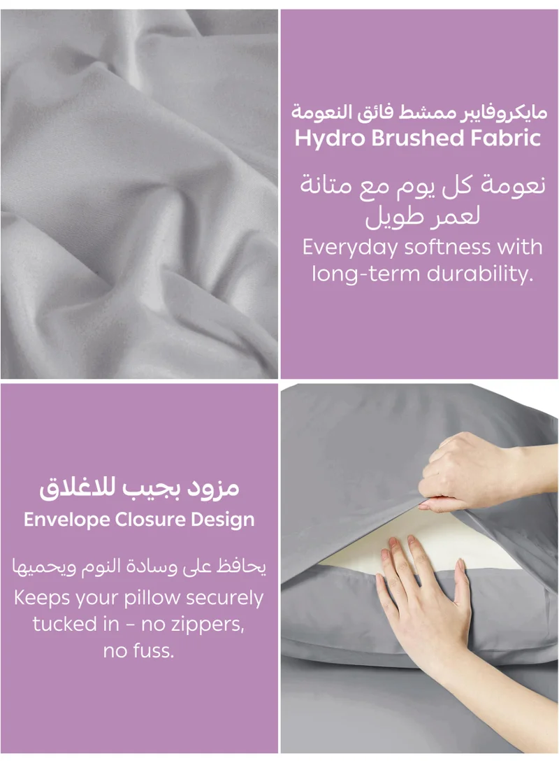 Donetella KING (180x200cm) Bedding Fitted Sheet - Fits 180x200 Cm For King Bed - 3 Pcs (1 Fitted Sheet and 2 Pillowcases) - 35 Cm Deep Pocket - Solid Bed Sheet  | Best Price UAE