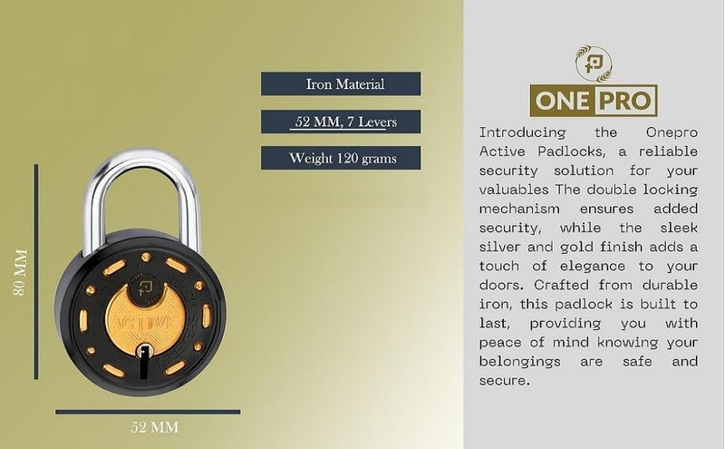 ONEPRO Azco Round Locks Small Size Same Key Padlocks Black Golden Brass Color | Lock and Keys | Lock for Home | Lock for Door Gate (3 Locks with 9 Same Keys, Small Size 50 mm) - Image 3