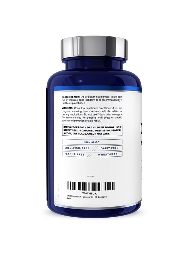 1MD Nutrition CholestMD - Support Healthy HDL & LDL Cholesterol Levels, Boost Heart Health | with Olive Leaf Extract, Bergavit, Niacin, Garlic | 60 Capsules - Image 2