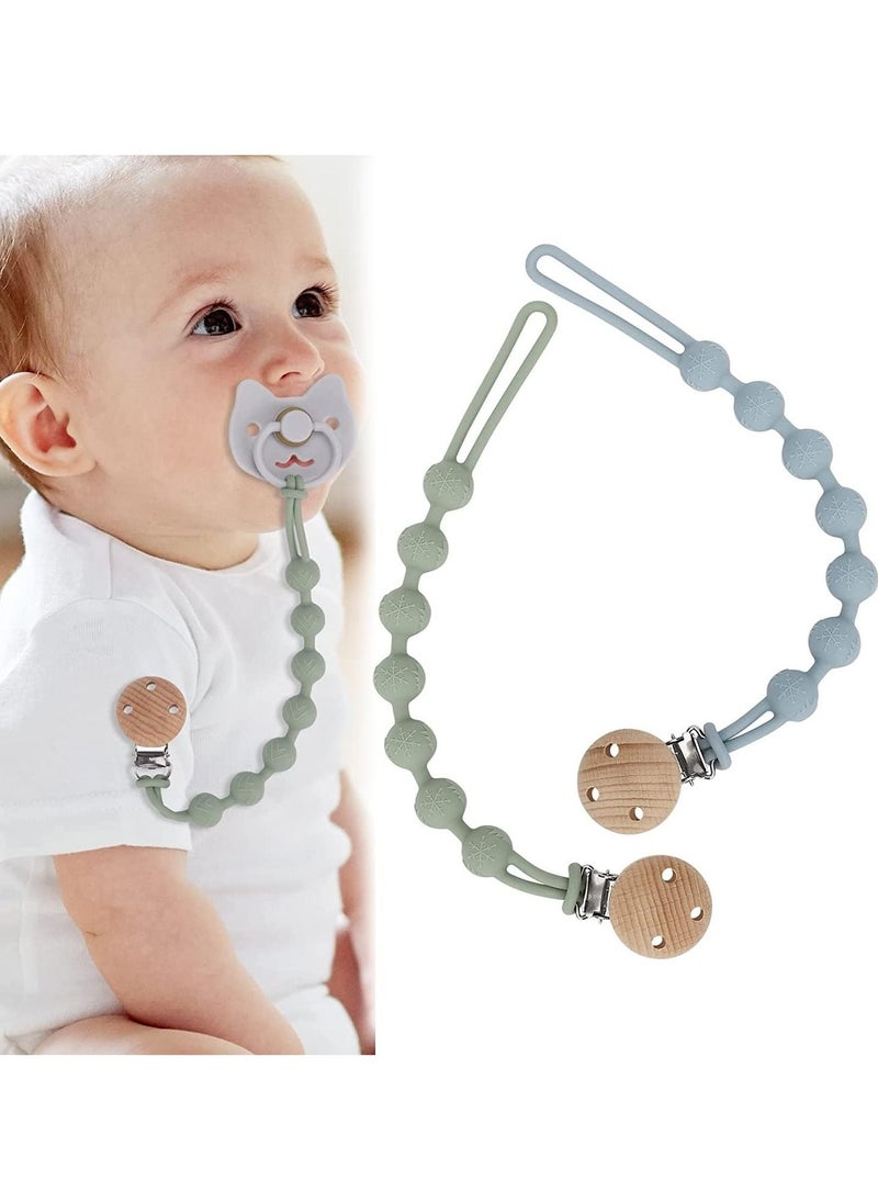 Gonice - Silicone Pacifier Clip, 100% Silicone Pacifier Strap with Clip Keeps Pacifiers, Teethers & Small Toys in Place - Image 1