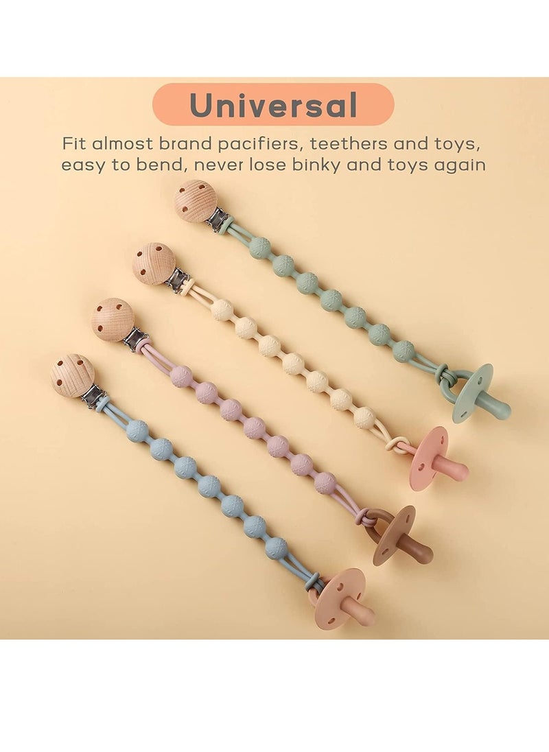 Gonice - Silicone Pacifier Clip, 100% Silicone Pacifier Strap with Clip Keeps Pacifiers, Teethers & Small Toys in Place - Image 1