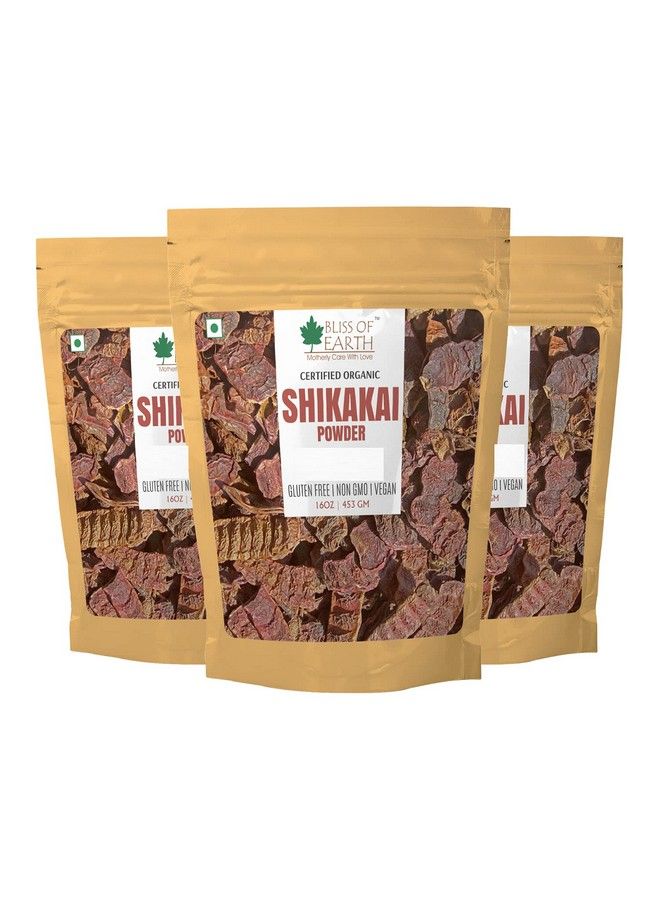 BLISS OF EARTH Organic Shikakai Powder For Hair Growth (3X453Gm) - Image 1