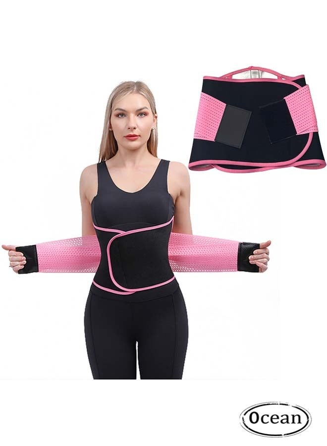 أوشن Waist Trainer Belt for Women, Sport Girdle Belt, Slimming Sauna Waist Trimmer Belly Band Sweat Sports Girdle Belt, Exercise Belt with Adjustable Straps, Slimming Body Shaper Belt (L) - Image 1