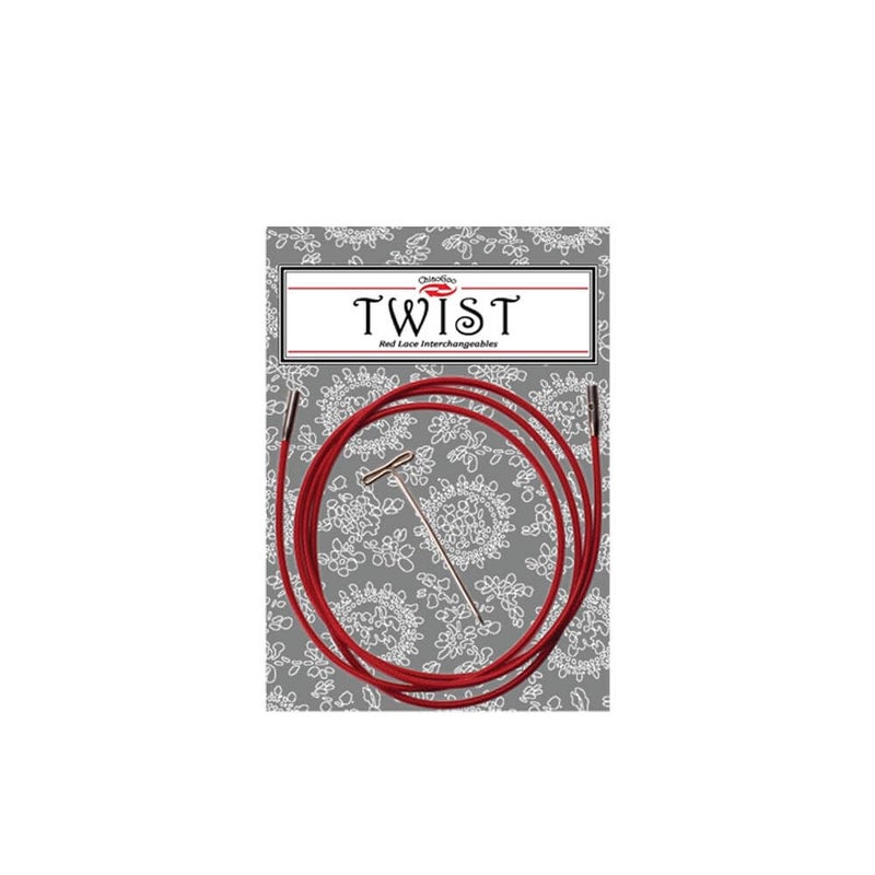 ChiaoGoo Twist Small Lace Interchangeable Cables, 37-Inch, Red - Image 1