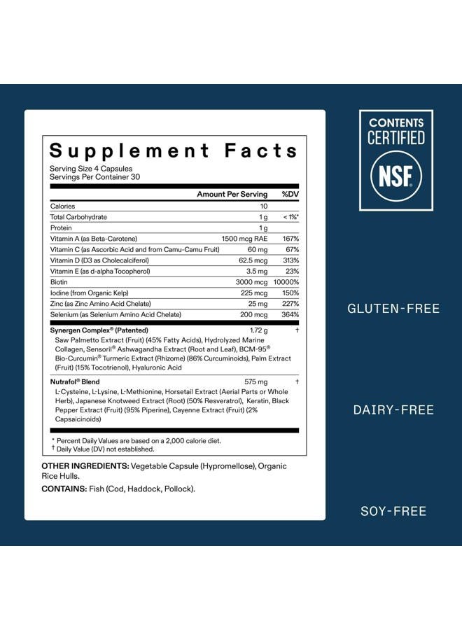 NUTRAFOL مكمل نمو الشعر للرجال وسيروم الشعر، مختبر سريرياً لزيادة السمك والقوة المرئية - إمداد لمدة شهر واحد، زجاجة 1.7 أونصة سائلة - Image 5