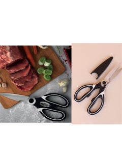 Afili Home Kitchen Scissors, Multifunctional Professional Kitchen Scissors, Kitchen Scissors with Cover, Chicken Scissors, Vegetable Scissors, Fish Scale Kitchen Scissors  - Image 1