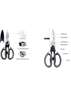 Afili Home Kitchen Scissors, Multifunctional Professional Kitchen Scissors, Kitchen Scissors with Cover, Chicken Scissors, Vegetable Scissors, Fish Scale Kitchen Scissors  - Image 2