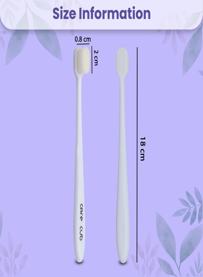 CARE CUB CARECUB White Flat Toothbrushes with White Bristles - BPA-Free, Ultra Soft Micro Nano Bristles, Ideal for Sensitive Teeth, Suitable for 8+ & Adults Pack 03 - Image 3