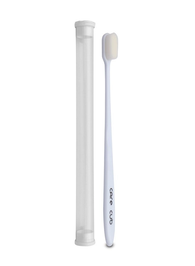 CARE CUB CARECUB White Flat Toothbrushes with White Bristles - BPA-Free, Ultra Soft Micro Nano Bristles, Ideal for Sensitive Teeth, Suitable for 8+ & Adults Pack 03 - Image 1