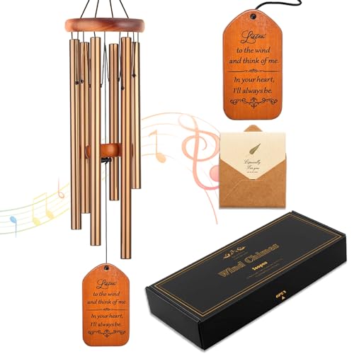 Soopau Memorial Gifts 30 Wooden Sympathy Wind Chimes for Loss of Loved One MemorialBereavementCondolenceFuneral Gifts for a Loved One Mother Father Miscarriage - Image 1