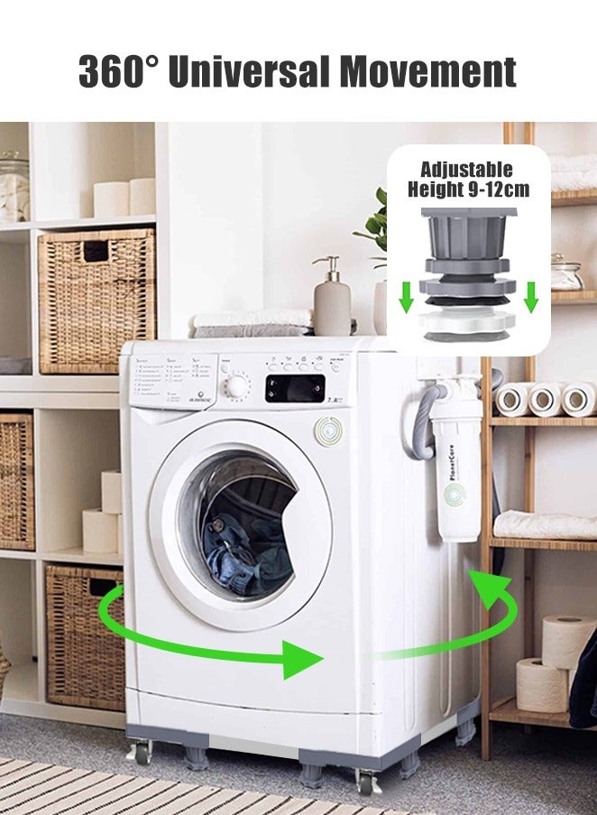 Snooe Washing Machine Base Stand with 4 Locking Wheels and 8 Strong Feet, Movable Universal Mobile Base for Dryer, Refrigerator, Furniture and Appliance - Image 5