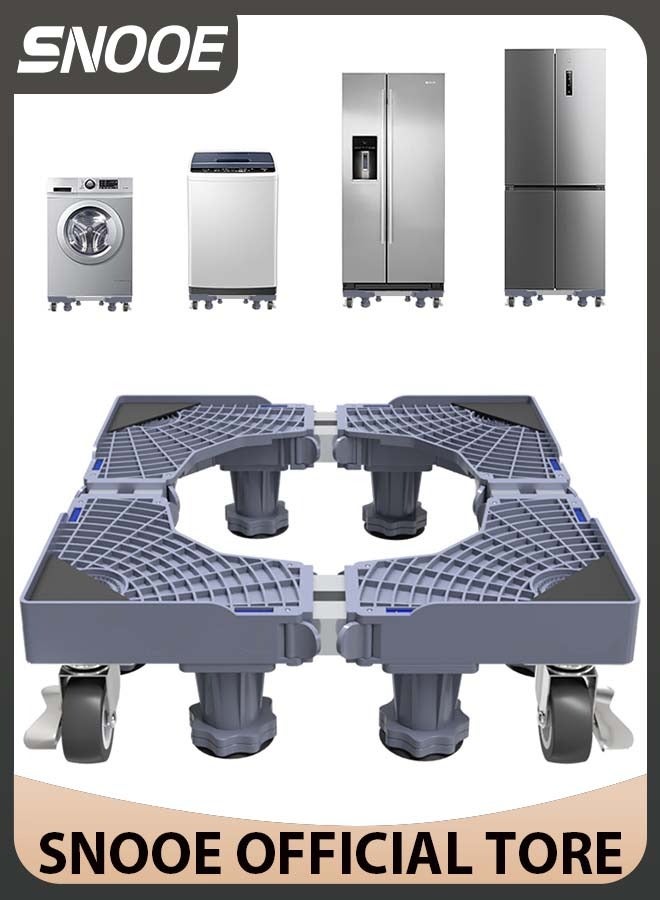 Snooe Washing Machine Base Stand with 4 Locking Wheels and 8 Strong Feet, Movable Universal Mobile Base for Dryer, Refrigerator, Furniture and Appliance - Image 2