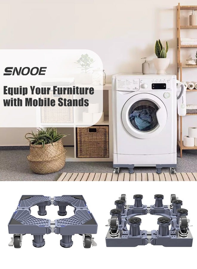 Snooe Washing Machine Base Stand with 4 Locking Wheels and 8 Strong Feet, Movable Universal Mobile Base for Dryer, Refrigerator, Furniture and Appliance - Image 3