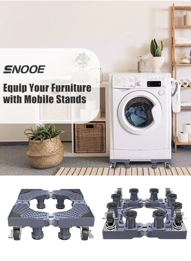 Snooe فيك بو حامل قاعدة غسالة مع 4 عجلات قفل و8 اقدام قوية، قاعدة متحركة عالمية متحركة للمجفف والثلاجة والاثاث والاجهزة  - Image 2