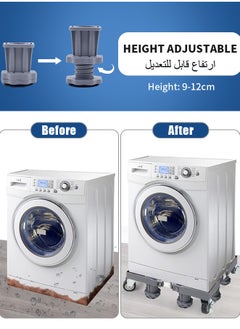 Snooe Washing Machine Base Stand with 4 Locking Wheels and 8 Strong Feet, Movable Universal Mobile Base for Dryer, Refrigerator, Furniture and Appliance  - Image 5