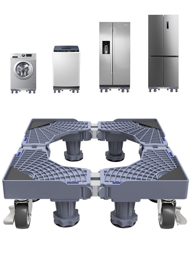 Snooe - Washing Machine Base Stand with 4 Locking Wheels and 8 Strong Feet, Movable Universal Mobile Base for Dryer, Refrigerator, Furniture and Appliance - Image 1