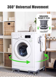 Snooe Washing Machine Base Stand with 4 Locking Wheels and 8 Strong Feet, Movable Universal Mobile Base for Dryer, Refrigerator, Furniture and Appliance  - Image 4