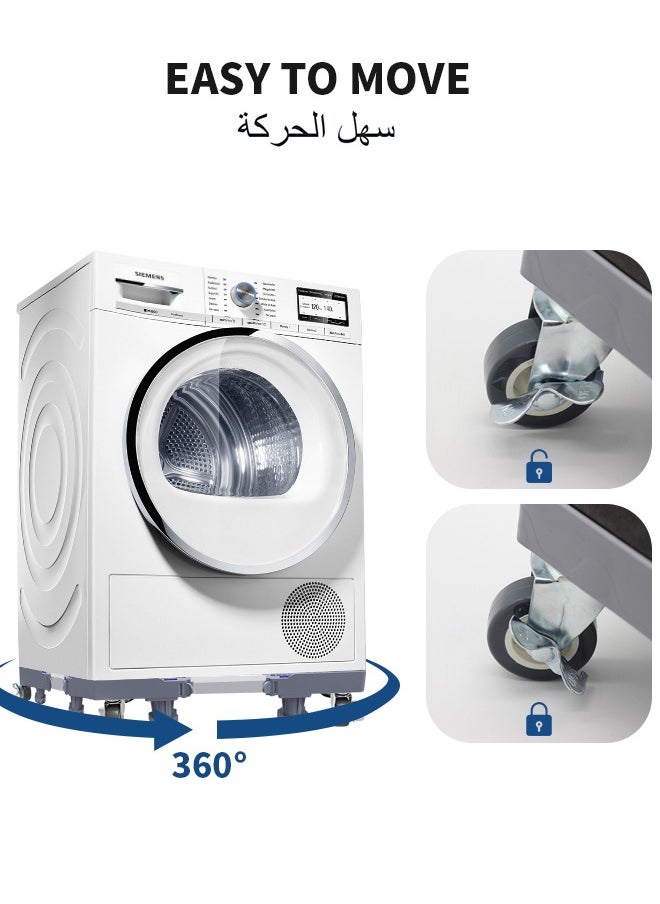 Snooe - Washing Machine Base Stand with 4 Locking Wheels and 8 Strong Feet, Movable Universal Mobile Base for Dryer, Refrigerator, Furniture and Appliance - Image 1