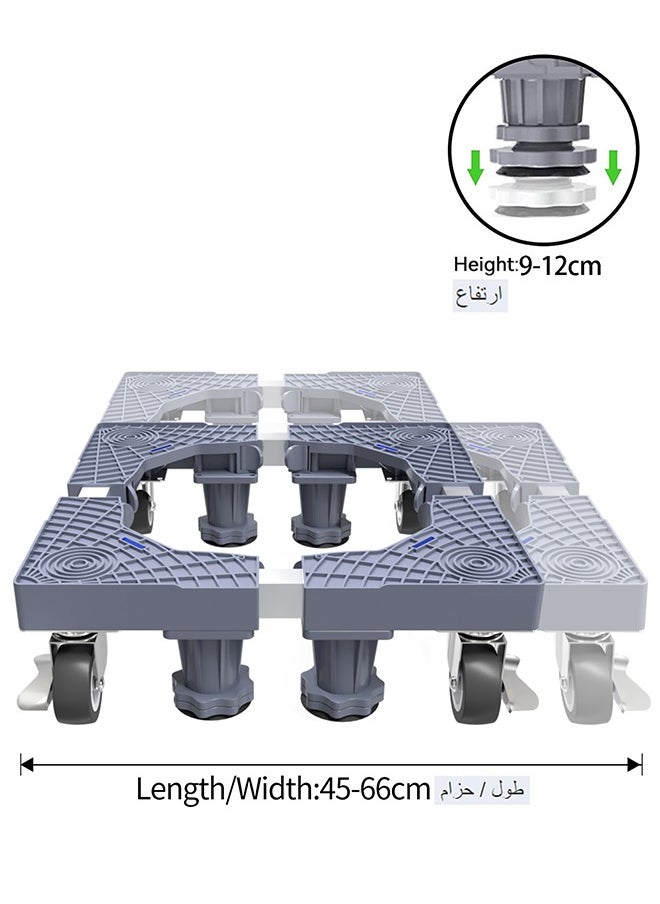 Snooe - Washing Machine Base Stand with 4 Locking Wheels and 8 Strong Feet, Movable Universal Mobile Base for Dryer, Refrigerator, Furniture and Appliance - Image 1