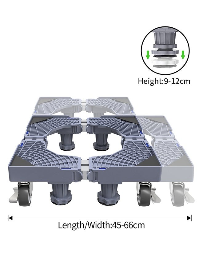 Snooe - Washing Machine Base Stand with 4 Locking Wheels and 8 Strong Feet, Movable Universal Mobile Base for Dryer, Refrigerator, Furniture and Appliance - Image 1