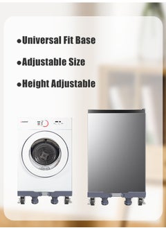Snooe Washing Machine Base Stand with 4 Locking Wheels and 8 Strong Feet, Movable Universal Mobile Base for Dryer, Refrigerator, Furniture and Appliance  - Image 3