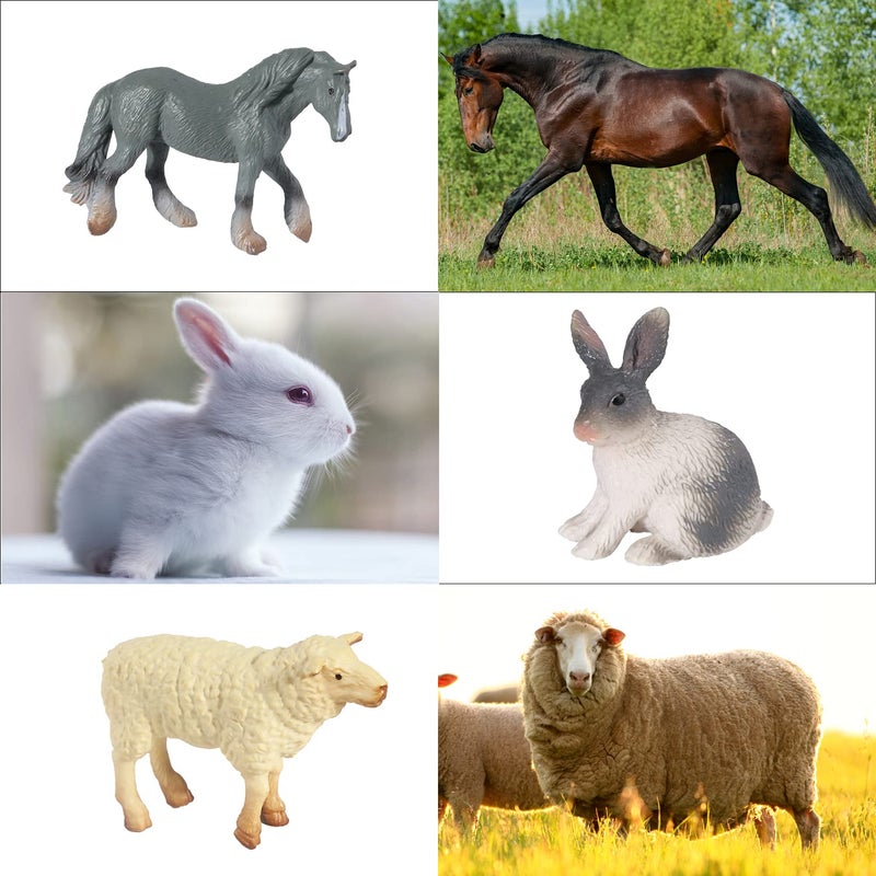 SIENON 15Pcs Farm Animal Figures Toys Realistic Mini Farm Animal Figurines, Farm Barn Animals Playset, Miniature Farm Animal Cake Topper Ornaments for Easter Egg Fillers Birthday Animals Theme Party - Image 5