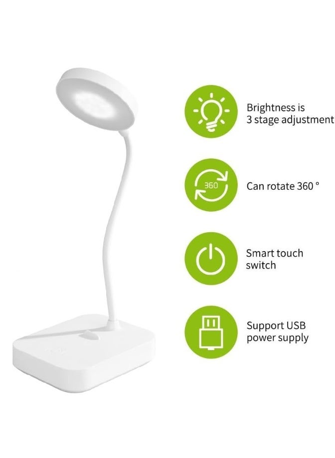 2 In 1 Adjustable Rechargeable LED Desk Lamp 180° Rotatable Eye-Caring Desk Lamp LED for Home Office Workbench With Mobile Holder - Image 1