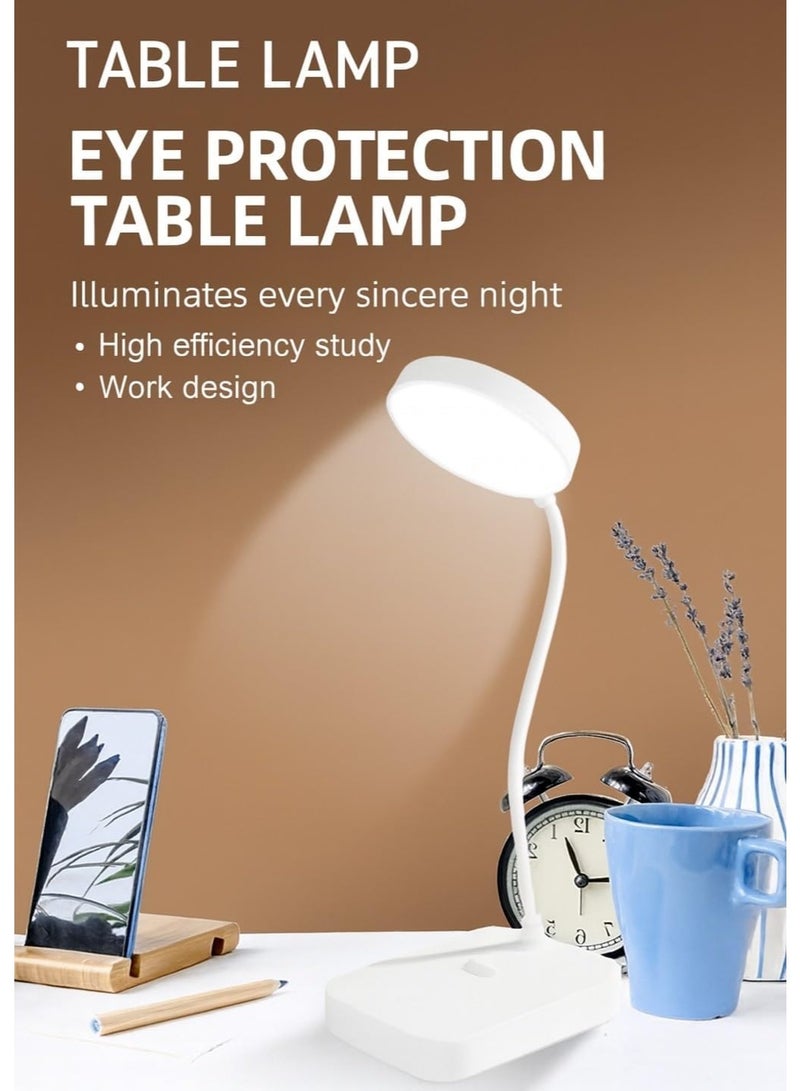 2 In 1 Adjustable Rechargeable LED Desk Lamp 180° Rotatable Eye-Caring Desk Lamp LED for Home Office Workbench With Mobile Holder - Image 3