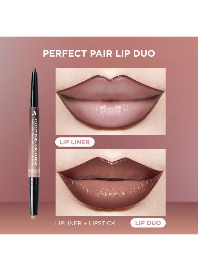 Absolute New York ALD02 Perfect Pair Lip Duo, Fuller and Poutier Lips, Deeper Shade For Lip Contouring, Satin Lipstick and Lip Liner  - Image 5