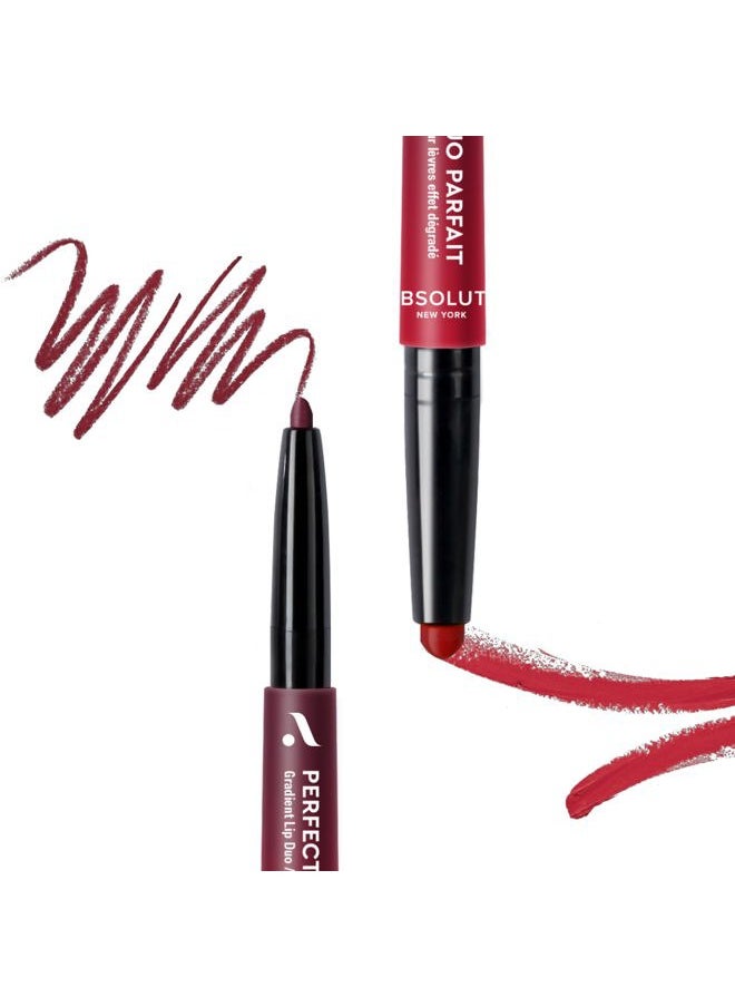 Absolute New York ALD02 Perfect Pair Lip Duo, Fuller and Poutier Lips, Deeper Shade For Lip Contouring, Satin Lipstick and Lip Liner  - Image 2
