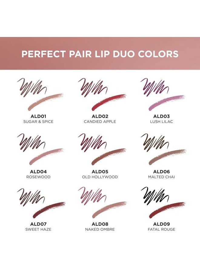 Absolute New York ALD02 Perfect Pair Lip Duo, Fuller and Poutier Lips, Deeper Shade For Lip Contouring, Satin Lipstick and Lip Liner  - Image 3