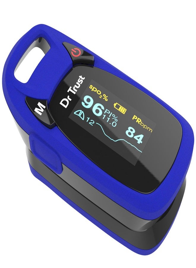 Dr Trust Professional Series Finger Tip Pulse Oximeter With Audio Visual Alarm and Respiratory Rate(Blue)-202 - Image 1