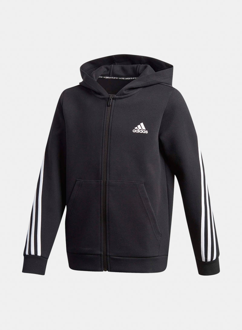 Adidas 3 Stripes Double Knit Full-Zip Hoodie - Image 1