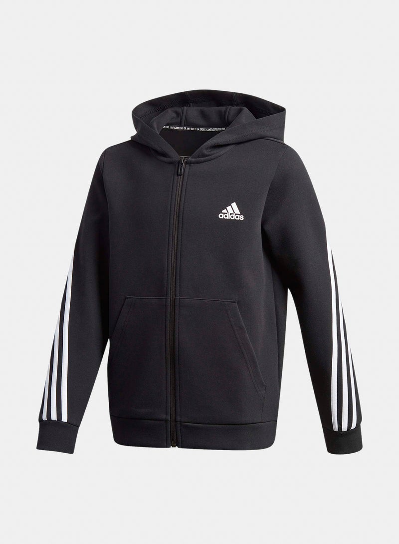 Adidas 3 Stripes Double Knit Full-Zip Hoodie - Image 2