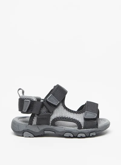 LBL by Shoexpress Boys Textured Backstrap Sandals with Hook and Loop Closure
